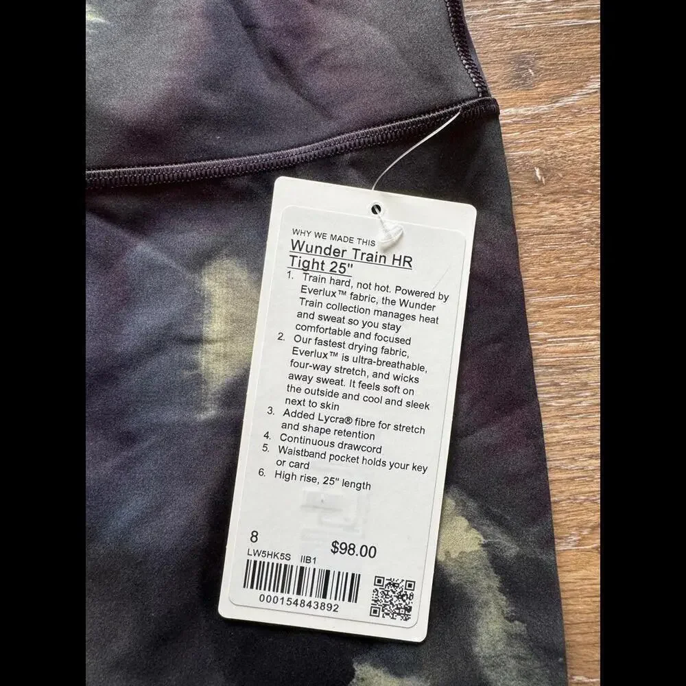 Lululemon Wunder Train High Rise 25” Ink Islands Burnside Multi Size 8 NWT